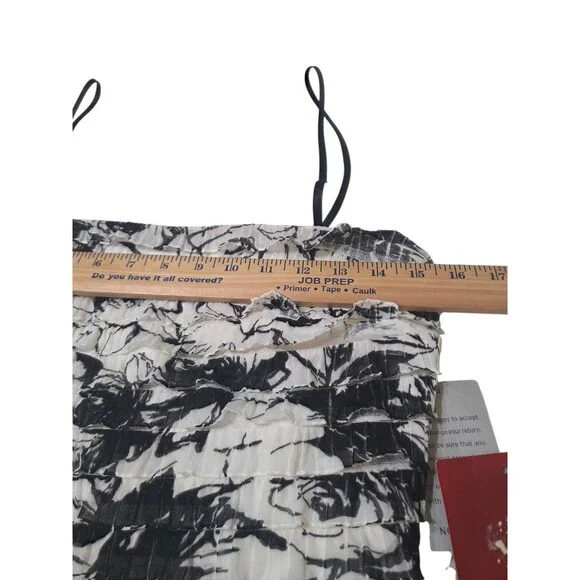 NWT JS Collection Black White Paneled Floral Bodycon Mini Dress Women's 10 E17.1 - Picture 5 of 12